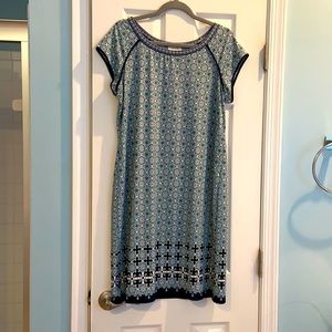 Max Studio Blue Patterned Women's Dress Sz XL